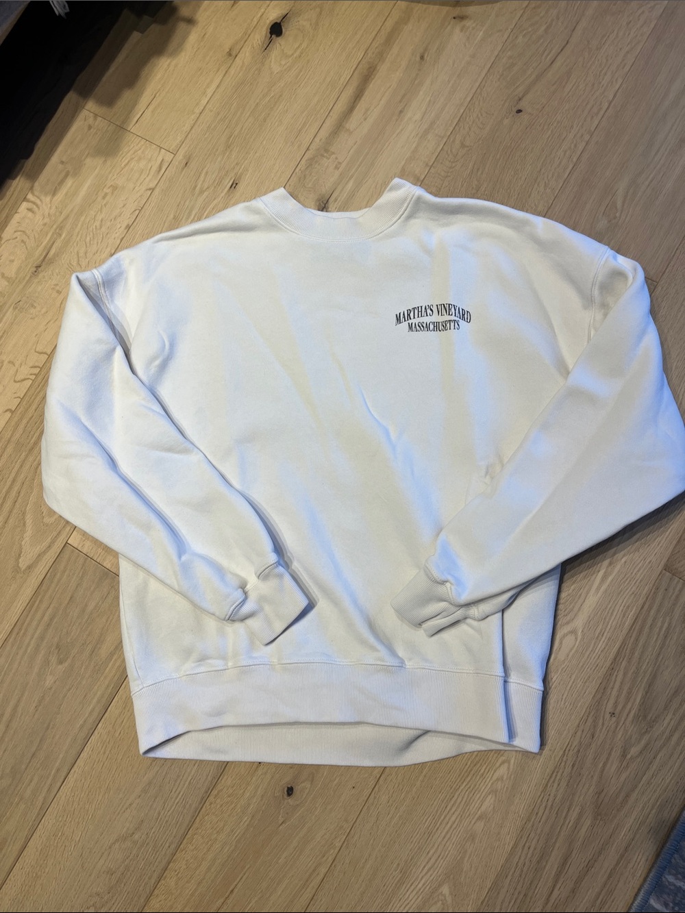 Abercrombie & Fitch Cream Crewneck Sweatshirt with Small Chest Logo